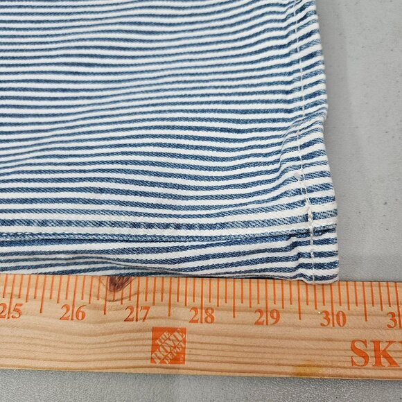 Free Assembly Womens Blue White Striped Wide-Leg Pants Size 20 cotton denim - Picture 7 of 9